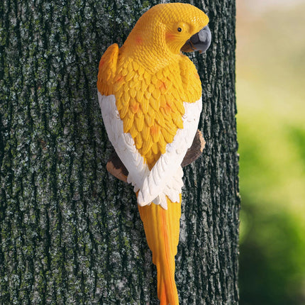 Shop1102962948 Lifelike Wall-Mounted Parrot Sculpture for Garden Decor