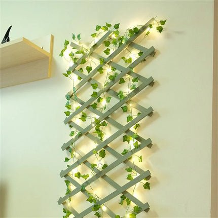 Botanical Leaf String Lights — Battery-Powered, Indoor & Outdoor