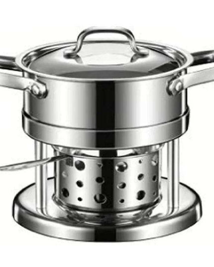 Solo Dining Stainless Steel Pot Set with Integrated Alcohol Burner