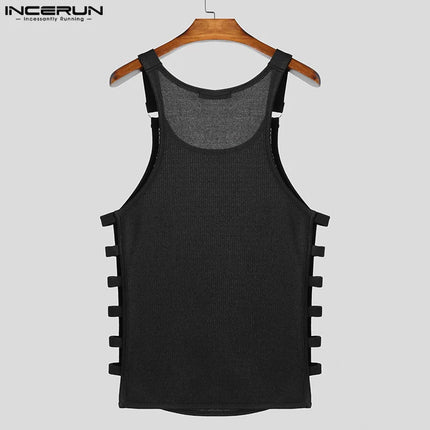 Men's Hollow-Out Sleeveless Tank Top — Streetwear, XL–5XL | Très Élite