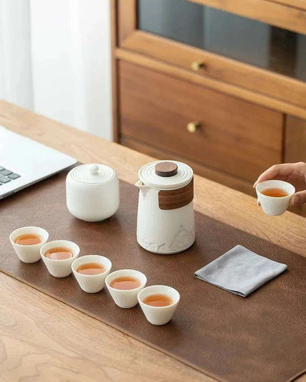 Travel-Friendly Ceramic Tea Brewing Set for Tea Aficionados
