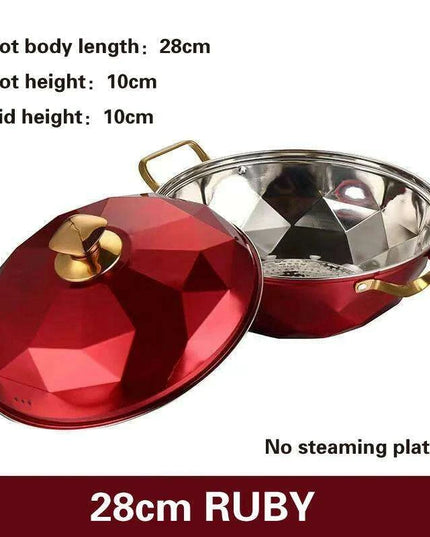 Versatile 304 Stainless Steel Cooking Pot with Integrated Steamer Basket