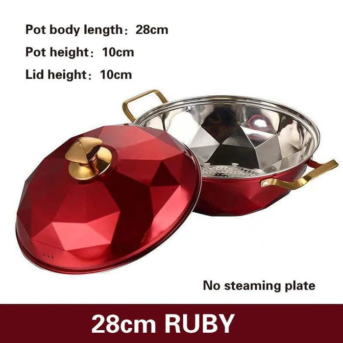 Versatile 304 Stainless Steel Cooking Pot with Integrated Steamer Basket