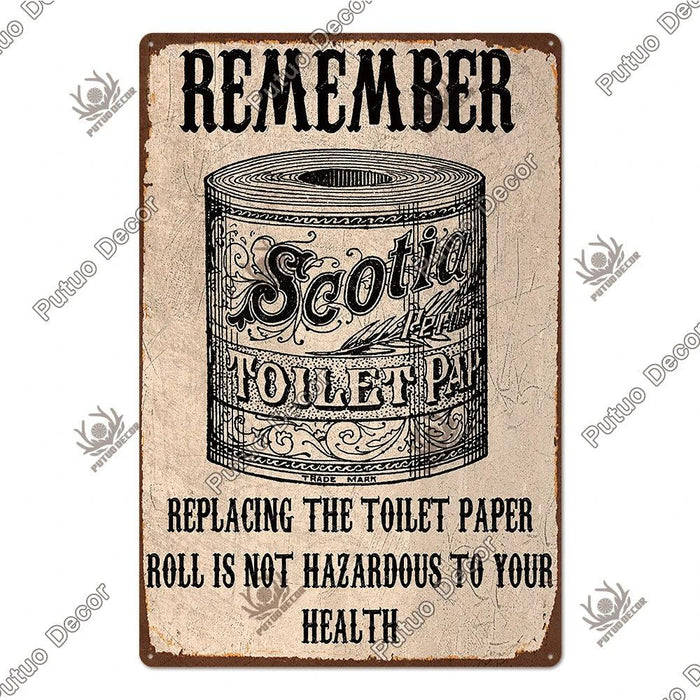 Vintage Charm Toilet Wall Art for Quirky Bathroom Decor