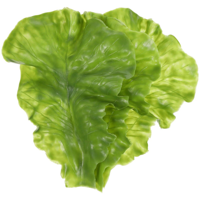 Set of 3 Realistic Faux Lettuce Leaf Decorations for Culinary and Educational Use