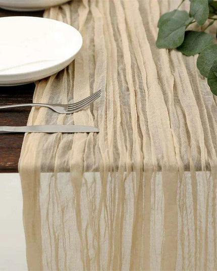 Charming Rustic Cotton Cheesecloth Table Runner Collection - Set of 10