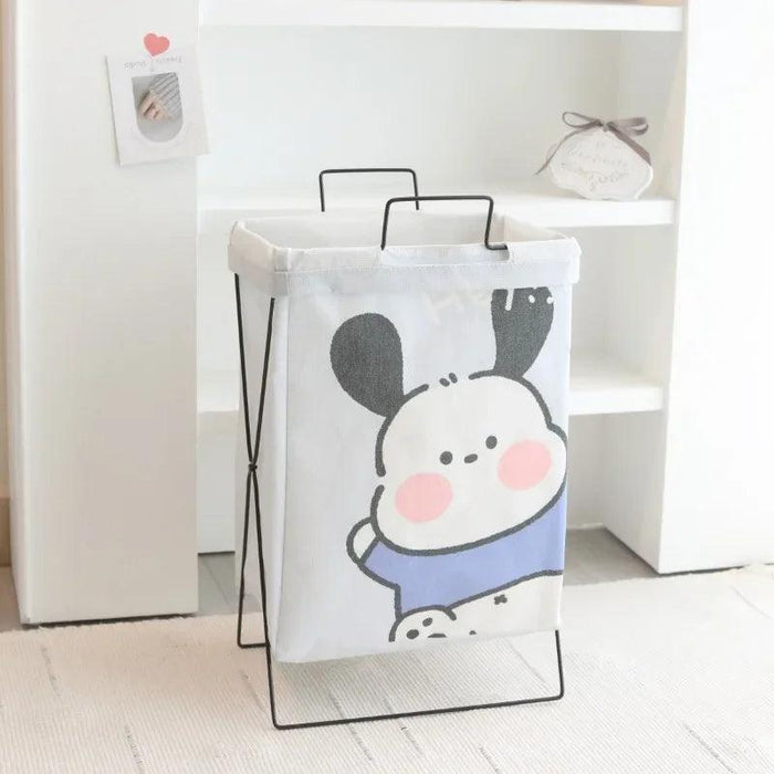 Hello Kitty Stylish Foldable Laundry Hamper: Sturdy Iron Frame & Waterproof Design - Spacious Organizer