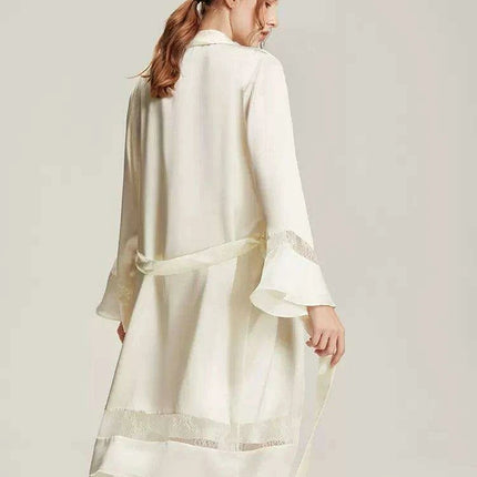 Silk Elegance Nightwear Set - Opulent Dress and Robe for Sophisticated Women