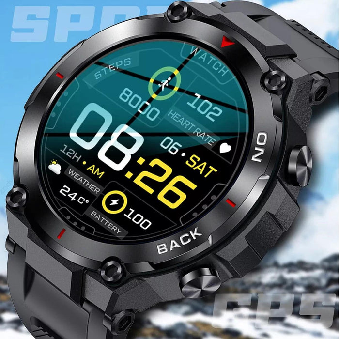 Men's Waterproof Fitness GPS Smartwatch with Advanced Health Monitoring and Long Battery Life