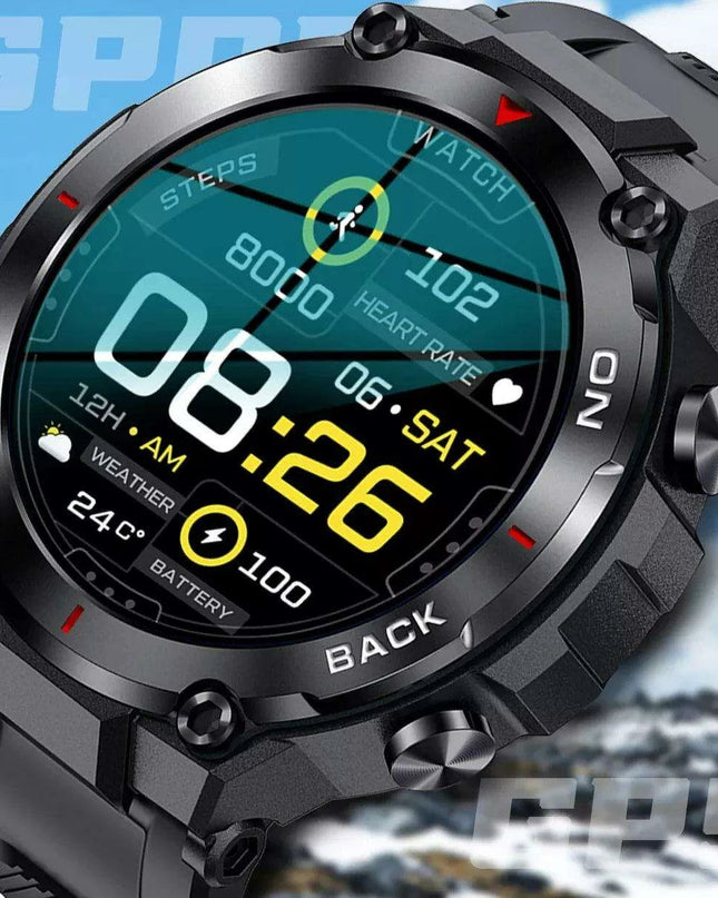Men's 2024 Outdoor GPS Fitness Smartwatch with Heart Rate Monitor and Waterproof Features