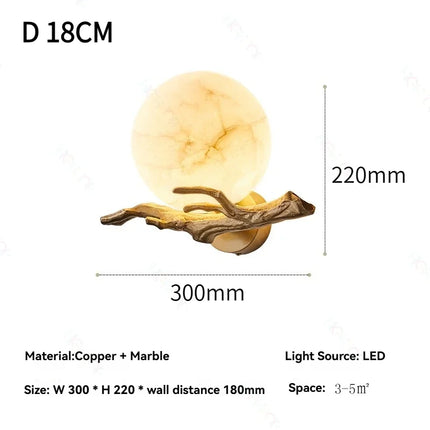 ZAOXI Italian Marble Waterproof LED Wall Lamp for Outdoor Garden