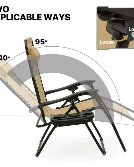 Luxury Outdoor Recliner with Cup Holder and Neck Support