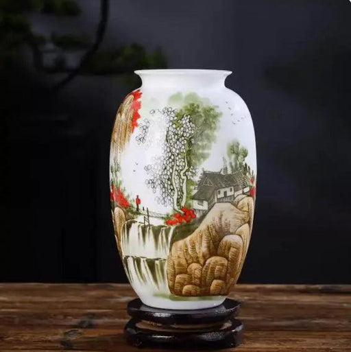 Vintage Chinese Animal Motif Ceramic Vase - Traditional Elegance