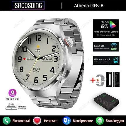 Men's Smart Watch with High-Resolution AMOLED Display and Advanced Health Tracking Features