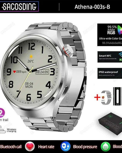 Men's Smart Watch with High-Resolution AMOLED Display and Advanced Health Tracking Features