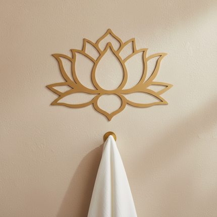 Large Gold Lotus Metal Wall Art – Elegant Home Decor & Bridal Gift