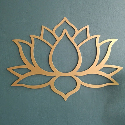 Large Gold Lotus Metal Wall Art – Elegant Home Decor & Bridal Gift