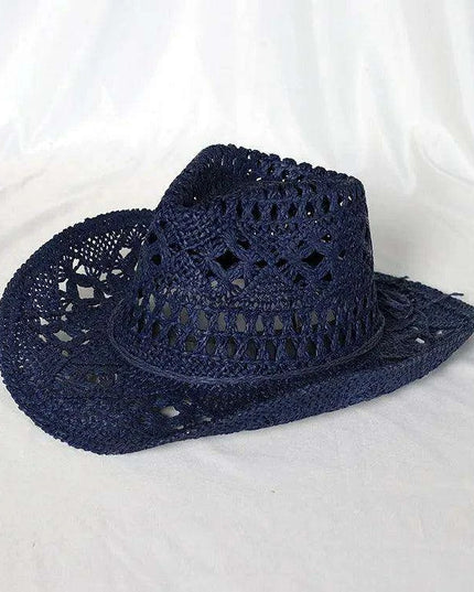 Lake Blue Western Cowboy Straw Hat Unisex with Adjustable Size