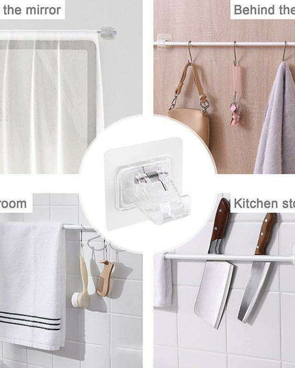 Heavy-Duty Waterproof Curtain Rod Brackets with Easy Peel-and-Stick Installation