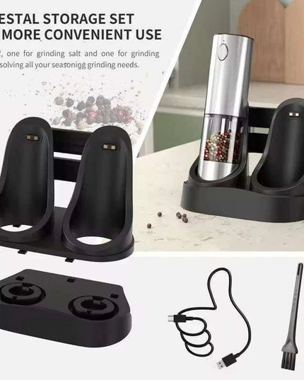 Deluxe USB Rechargeable Electric Spice Grinder Set with Customizable Grind Settings and 190ML Capacity