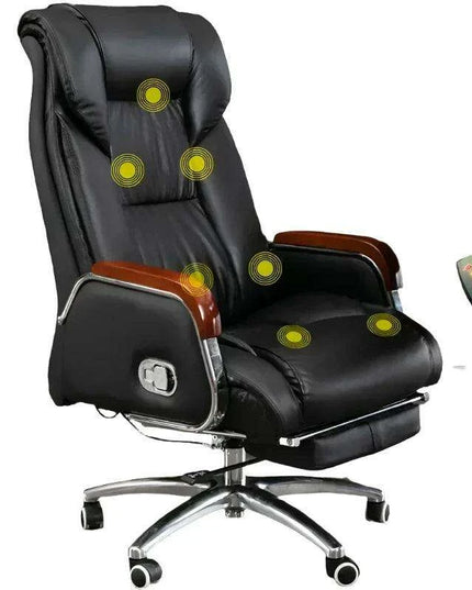 Luxurious Ergonomic Leather Executive Chair with Contemporary Aluminium Base