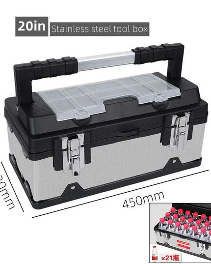 Elite Stainless Steel Toolbox with Dual Secure Storage and Innovative Security Features