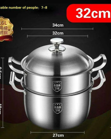 Large Capacity Heavy-Duty 316 Stainless Steel Congee Cooker - Elevate Your Culinary Skills