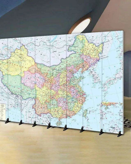 Versatile Mobile Folding Chinese Partition Screen for Hotels and Offices - Dual-Sided Conference Divider