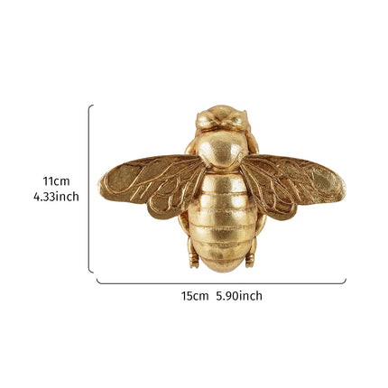 3D Handcrafted Golden Bee Wall Sculpture – Resin Wall Art