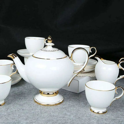 Sophisticated 15-Piece European Bone China Tea and Coffee Service Set