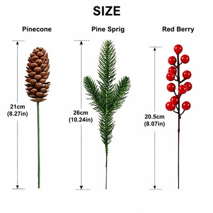 KECTTIO 10Pcs Artificial Pinecone Christmas Picks - Plastic, Vase-Read