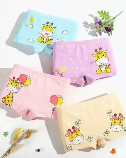10-Pack Cute Cotton Boxer Briefs for Toddler Girls - Soft and Breathable Underwear Set