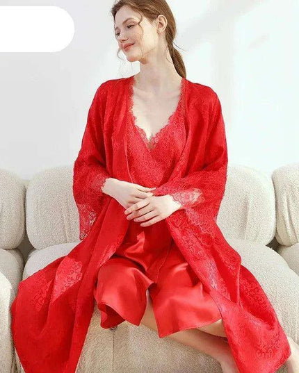 Radiant Crimson Mulberry Silk Bridal Collection - Luxe Wedding Attire