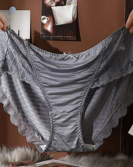Luxurious Plus Size Lace and Silk Satin Briefs for Women