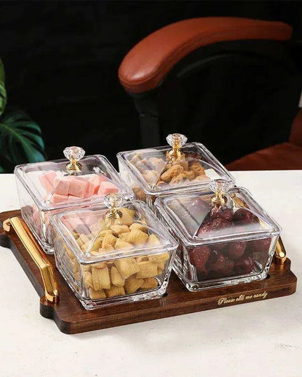 Sophisticated Glass Platter for Elegant Snack Presentation - Ideal for Upscale Events