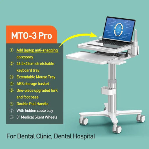 Adjustable Height Mobile Medical Cart with Laptop Security Lock and Premium Durability