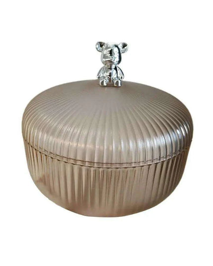 Chic Bear Design Plastic Snack Storage Tray with Dustproof Lid for Nuts, Fruits, and Candies - Spacious Kitchen Organizer