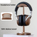 Elegant Walnut and Copper Earphone Stand - Chic Organizer for a Refined Workspace