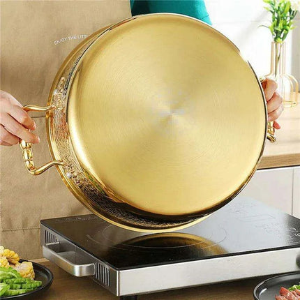 Versatile Dual Flavor Stainless Steel Hotpot with Crystal Clear Soup Pot - Enhance Your Culinary Adventures