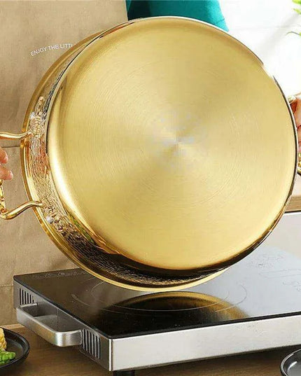 Versatile Dual Flavor Stainless Steel Hotpot with Crystal Clear Soup Pot - Enhance Your Culinary Adventures