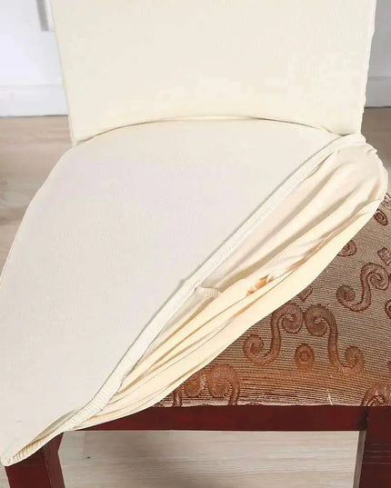 Elegant Beige Stretchable Slipcovers for Dining Chairs at Special Events