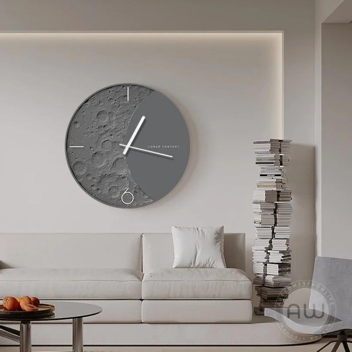 Lunar Glow Luminous Wall Clock - Stylish Silent Circular Timepiece
