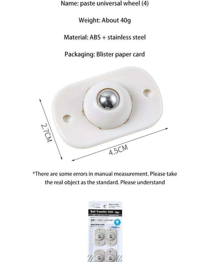 Set of 4 Adhesive 360° Swivel Casters for Effortless Movement of Bins and Cans