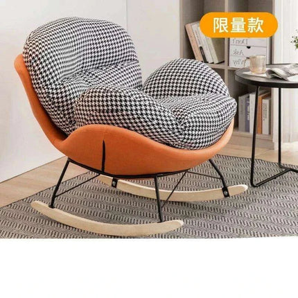 Plush Velvet Nordic Rocking Chair - Elegant Lounge Seating for Ultimate Relaxation