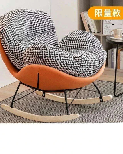 Plush Velvet Nordic Rocking Chair - Elegant Lounge Seating for Ultimate Relaxation