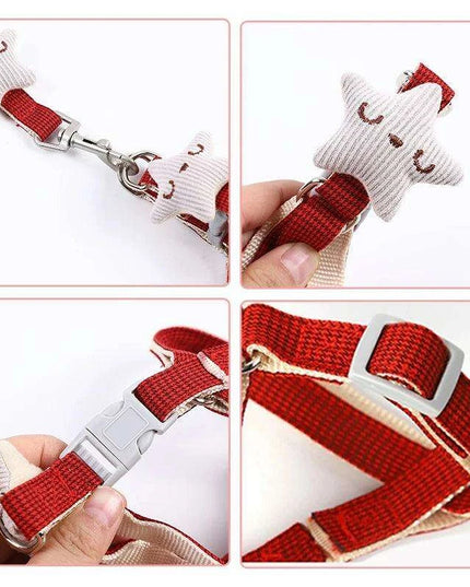 Adorable Starfish-Themed Adjustable Harness and Leash Set for Small Pets