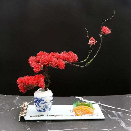 Elegant Floral Sashimi Display Set for a Luxurious Dining Experience