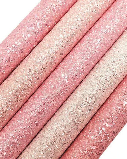 Sparkling Pink Chunky Glitter Faux Leather Craft Sheets - Essential for DIY Creators