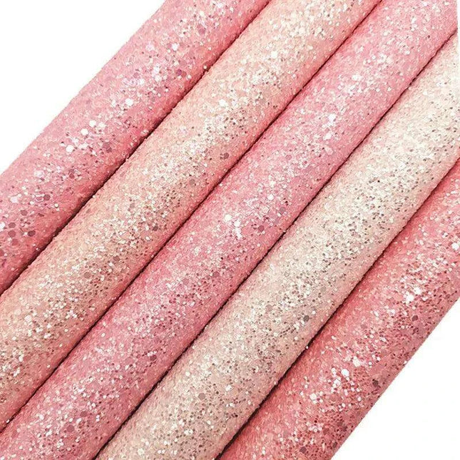 Sparkling Pink Chunky Glitter Faux Leather Craft Sheets - Essential for DIY Creators