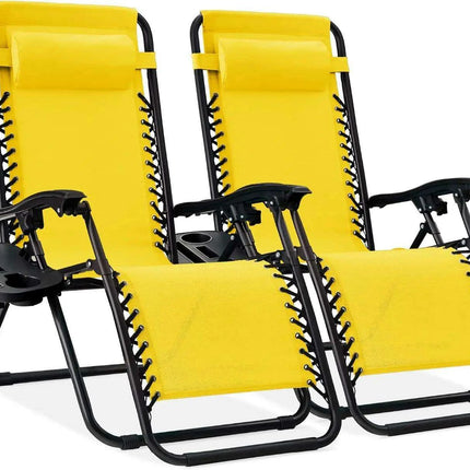 Luxury Zero Gravity Lounge Chairs Set with Accessories in Elegant Black